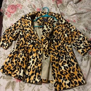 Cheetah Print Half Trench Coat